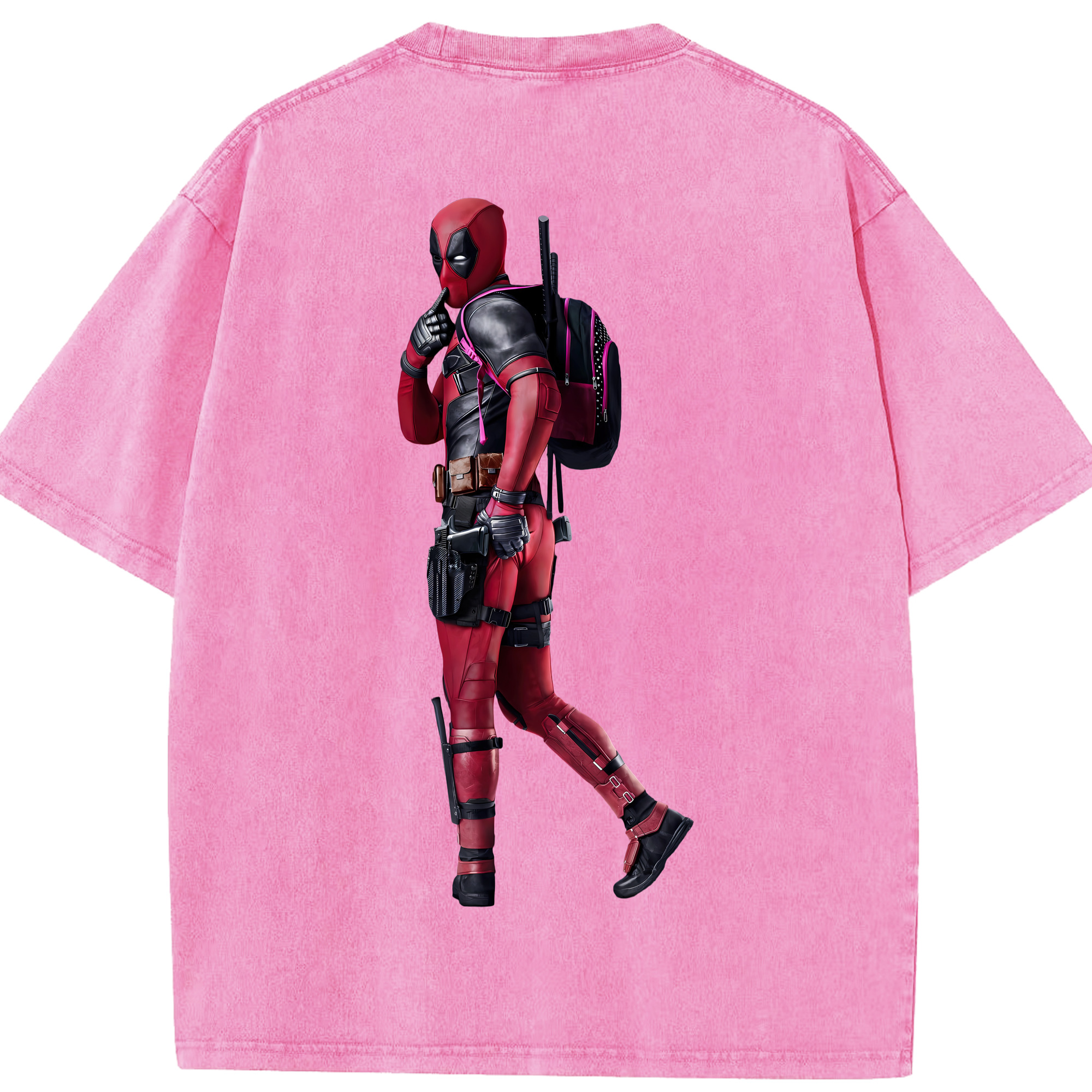 （画像用） Deadpool デッドプール 綿100% ヴィンテージ風 半袖Tシャツ（背面プリント）
